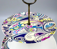 Load image into Gallery viewer, Monsoon Home Cosmic 2 Tier Fine China Cake Stand Denby Boxed - VGC

