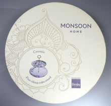 Load image into Gallery viewer, Monsoon Home Cosmic 2 Tier Fine China Cake Stand Denby Boxed - VGC
